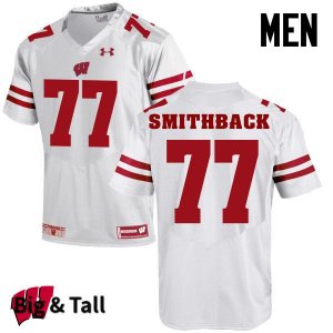 Men's Wisconsin Badgers NCAA #77 Blake Smithback White Authentic Under Armour Big & Tall Stitched College Football Jersey FG31M43AH